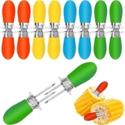 16Pcs/8 Pairs Corn Holders Stainless Steel Corn Holders Corn on the Cob Skewers with Multi-Colour Silicone Handle for BBQ Home Cooking Parties Camping