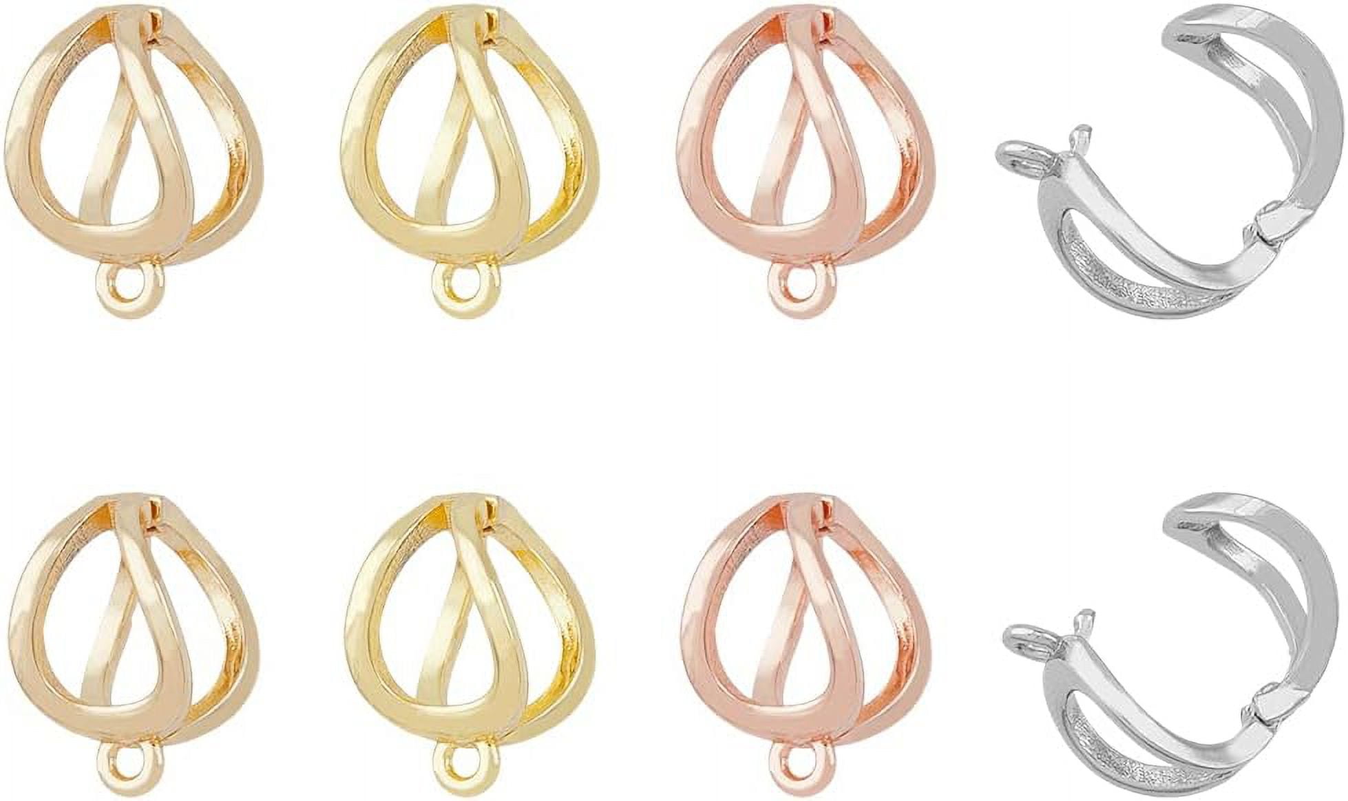 16Pcs 8 Style Brass Fold Over Clasps Bail Clasp Connection Charm for ...