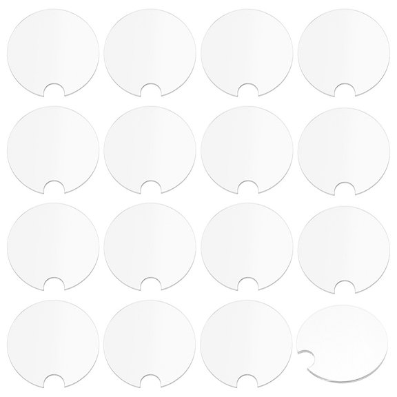 16Pcs Acrylic Blank Tumbler Topper Removable Mason Jar Insert 3D Tumbler Lid Base Ice & Fruits Tumbler Disc Clear 66.5~67x3mm