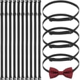 thumbnail image 1 of 16Pcs Adjustable Polyester Elastic Bow Tie Extender Bands Black Button Extender with Plastic Buckle DIY Accessories for Bow Ties Length: 9.5~17.1 Inch, 1 of 6