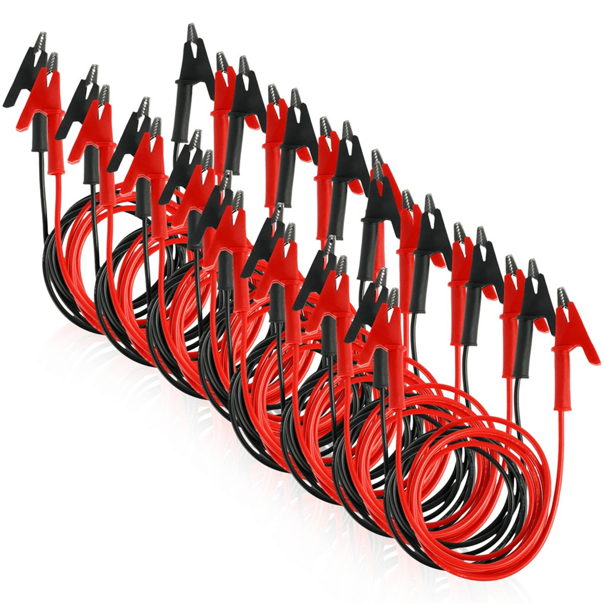 16Pcs Alligator Clips Electrical with Wires, 14 Gauge 2 Colors Jumper ...