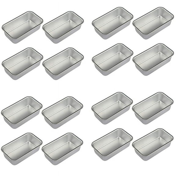 16Pcs Aluminum Alloy Loaf Tin Rectangular Non-Stick Bread Mould Bread Loaf Pans Kitchen Dining Bar Supplies