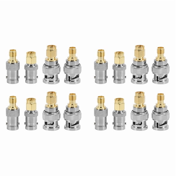16Pcs BNC to SMA Type Male Female RF Connector Adapter Test Converter Kit Set