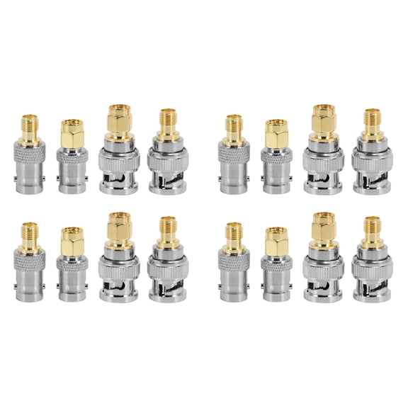 16Pcs BNC to SMA Type Male Female RF Connector Adapter Test Converter Kit Set
