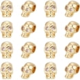 thumbnail image 1 of 16Pcs Beads 18K Gold Plated Alloy Rhinestone Head Spacer Beads Metal Golden Gothic European Bead for DIY Bracelet Jewelery Making Hole 3.5mm, 1 of 5