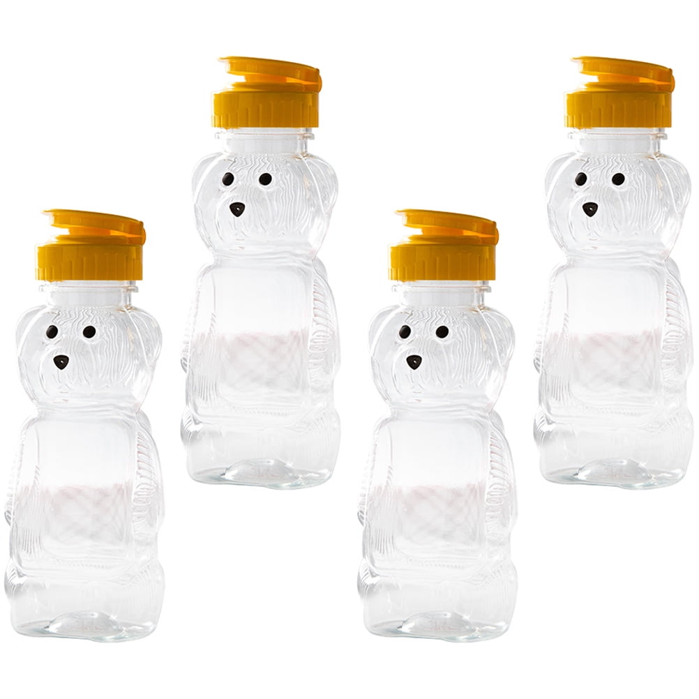 16Pcs Bear Juice Bottle Empty Honey Squeeze Bottle Bear Shaped Jar