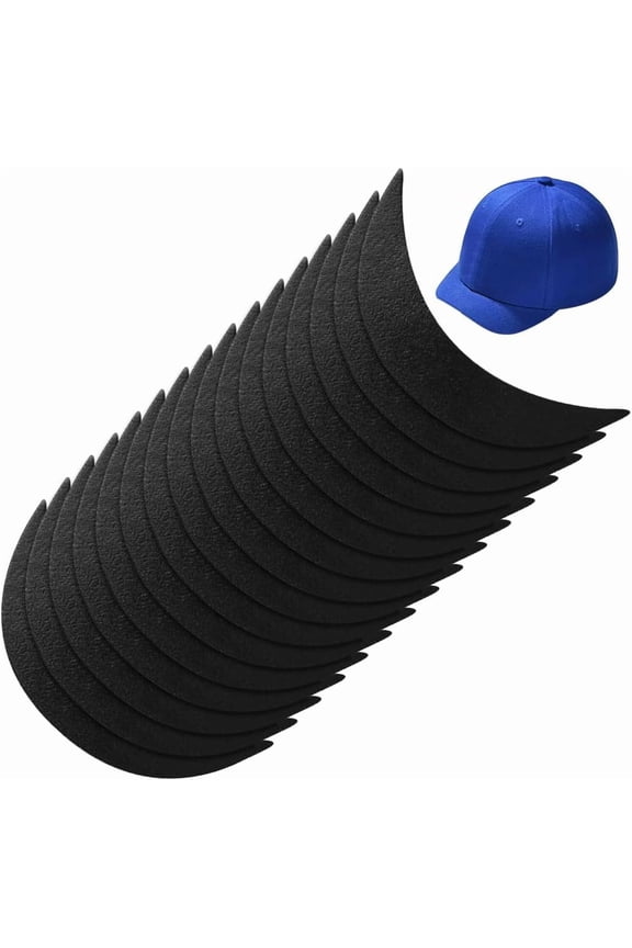 16Pcs Black Plastic Brim Hat Crochet or Knit Brim Stiffener Cap Visor Insert 7x3.2x0.07inch for Craft Sewing Caps Supplies Making DIY