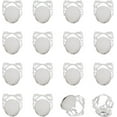 thumbnail image 1 of 16Pcs Brass Rings Open Cuff Adjustable Flower Pattern Rings with Oval Tray for DIY Rings Jewelry Making, 1 of 9