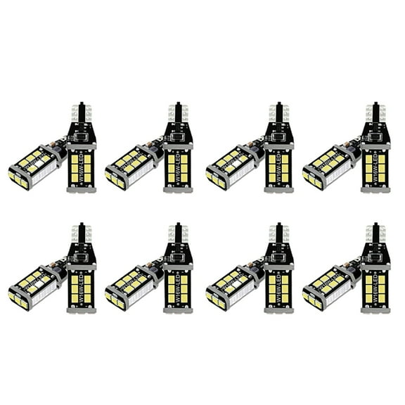 16Pcs Bright White Canbus LED Bulb for Car Backup Reverse Lights 912 921 T15 W16W
