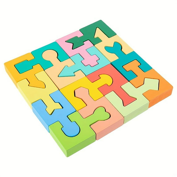 16Pcs Building Puzzle For Youngsters, Enhances Hand-Eye Coordination Logical Thinking, Educational Toy With Versatile Usage Safe Materials Easy Storage