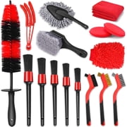 16Pcs Car Wheel Tire Detailing Brush Set with Car Detailing Brushes,17inch Long Handle Rim Wheel Brush, Short Handle Tire Brush, Car Cleaning Kit for Cleaning Wheels,Interior,Exterior