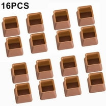 16Pcs Chair Leg Floor Protectors Square, Silicone Felt Furniture Leg Pads Caps Covers for Hardwood Floors