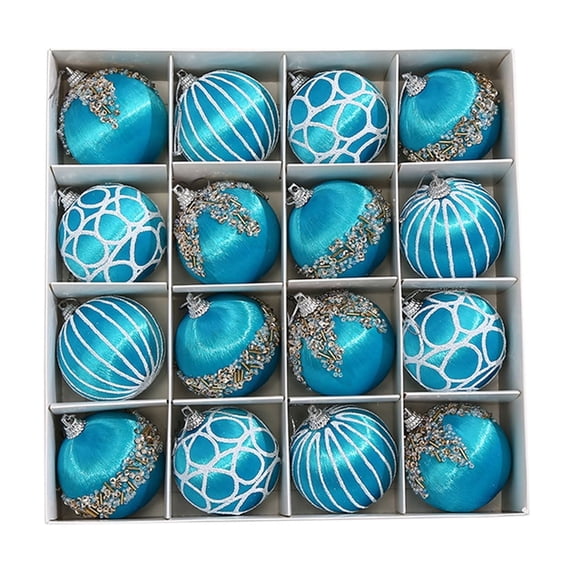 16Pcs Christmas Balls Ornaments for Xmas Christmas Tree - 4 Style Shatterproof Christmas Tree Decorations Hanging Ball for Holiday Wedding Party Decoration (16pcs, 2.36"/6CM)