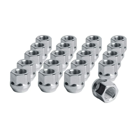 16Pcs Chrome 1/2-20 Acorn Open End Lug Nut 3/4" Hex Fit Vintage Ford Mustang