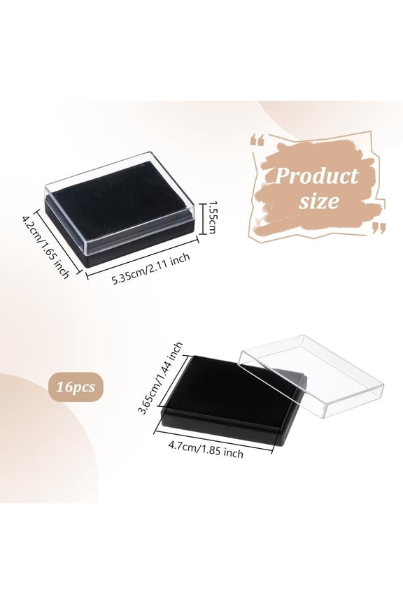 16Pcs Clear Plastic GiftBox for Pin 1.6x2.1x0.6 Inch Plastic Badge StorageBox Rectangle Plastic DisplayBox for Pin Badge Medal Lapel Gemstone Storage Display Black