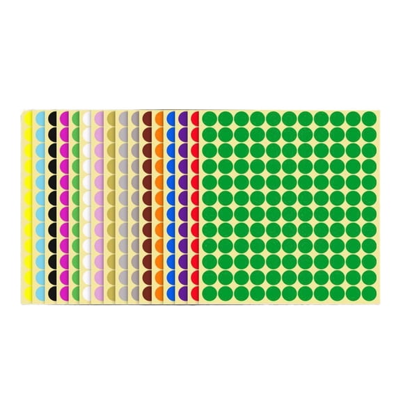 16Pcs Colored Dot Stickers Round Color Coding Labels for Gift Box Sales Bags 13mm