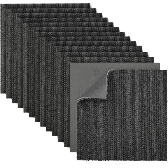 16Pcs Commercial Carpet Tiles, Heavy Duty Carpet Floor Tiles with Non-slip Backing, 0.31" Thickened Carpet Squares for Living Room Bedroom Office Hotel Garage