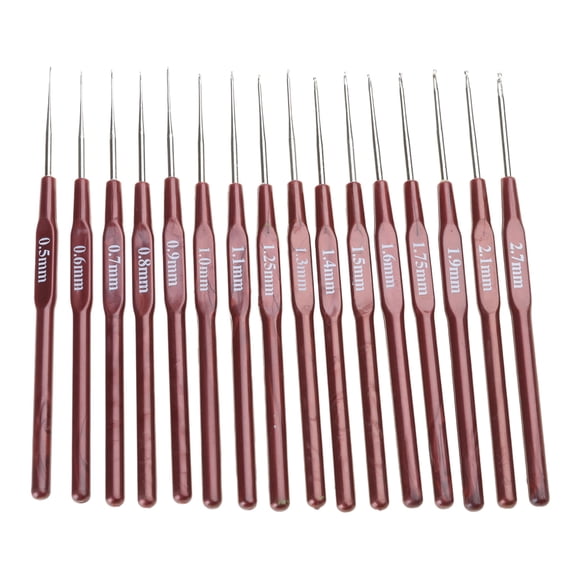 16Pcs Crochet Hooks 0.5-2.7mm 16 Sizes Hook Needle Making Crochet Lock Braids Knitting Weaving Needle Tools For Beginner
