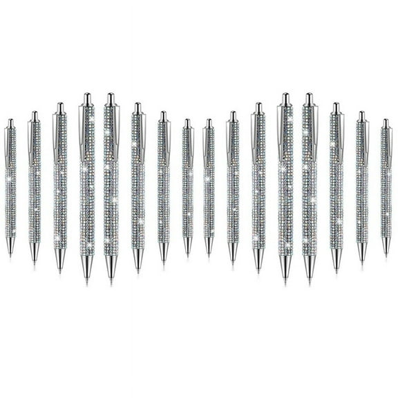 16Pcs Cute Pen Bling Diamond Pens Christmas Rhinestones Gift Metal Ballpoint Pens Fancy Sparkly Crystal Pens A