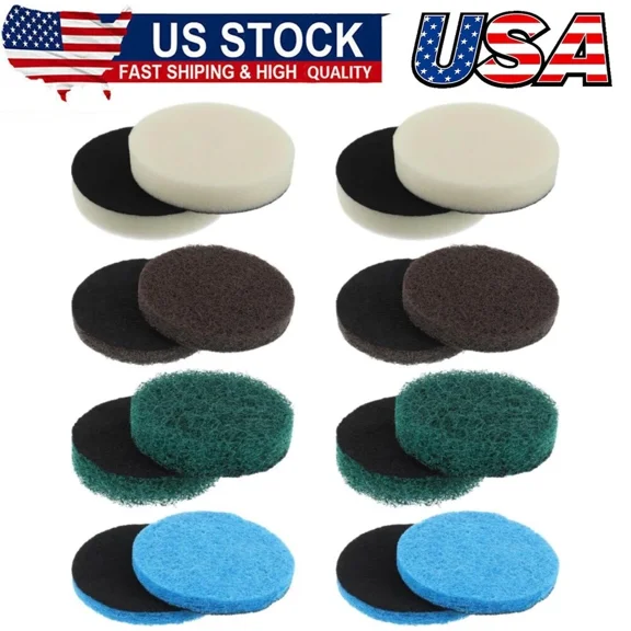 16Pcs Electric Cleaning Brush Pad Set 4Foam Pads 4Kitchen Mats 4Performance Pads