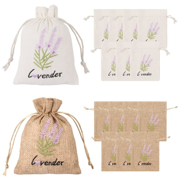 16Pcs Empty Sachet Bags Breathable Linen Drawstring Bag Wear Resistant Canvas Drawstring Pouch Portable for Herb Spice