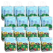 16Pcs Garbage Truck Party Favor Bags - Garbage Truck Party Bags, Garbage Truck Birthday Bags with Handles, Garbage Truck Goodie Bag for Girls Gift Party Favor Decorations Theme Birthday Supplies