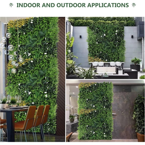 16Pcs Grass Wall Panels 10" x 10" Artificial Grass Plant Wall Backdrop 11 Sqft Thickened High-Density Faux Boxwood Panels Privacy Fence Hedge for Indoor Outdoor Party Wedding Garden