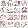 16Pcs Happy Easter Stencils 13x13cm Easter Eggs Rabbit Template Bunny