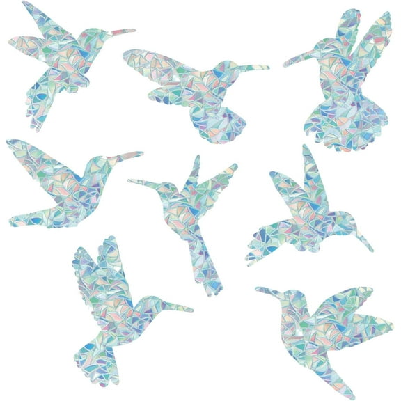 16Pcs Hummingbird Window Decals Bird Rainbow Glass Window Static Cling Anti Collision Window Stickers Sliding Door Alert Decals Vinyl Film for Prevent Stop Birds Dog Pets Strikes Home Decor 1set