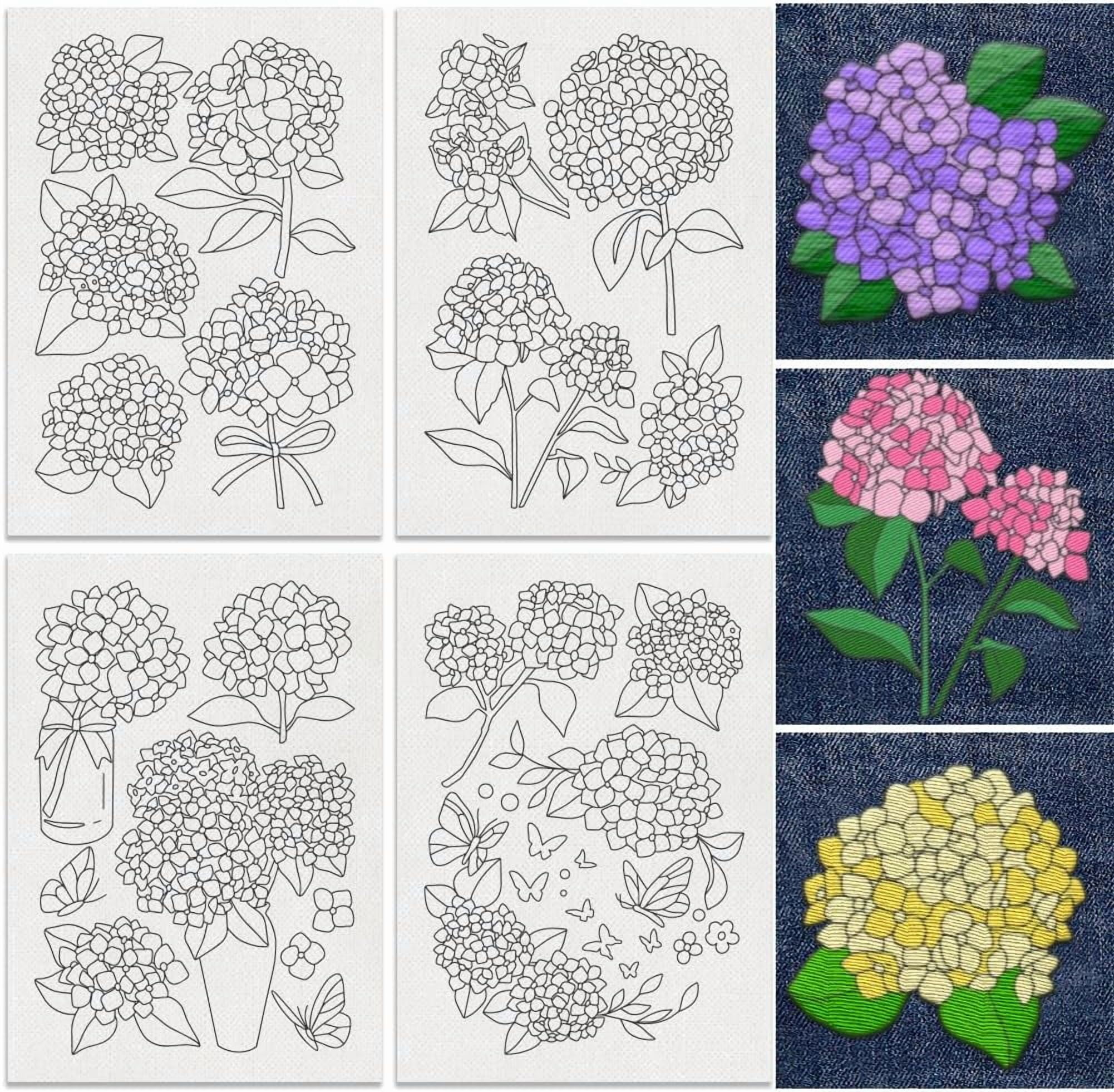 16Pcs Hydrangea Bouquet Water Soluble Hand Sewing Stabilizers 8.3