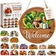 16Pcs Interchangeable Seasonal Welcome Sign 12 Inch Front Door Home ...