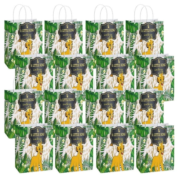 16Pcs Lion King Birthday Theme Party Bags, A litter King Party Favor Bags,Birthday Party Decorations, With Handles Favor Bags Candy Gift Bags for Adults BoyGirls Birthday Party
