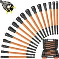 thumbnail image 1 of 16Pcs Long Magnetic Nut Driver Set for Impact Drill | 6 Inch Long Nut Driver Set | SAE and Metric | 1/4 Inch Hex Shank | Cr-V Steel (16PCS Magnetic Nut Driver (Long)), 1 of 7