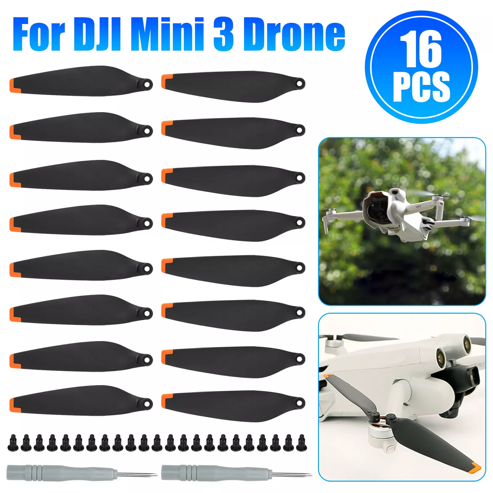 16Pcs Low-Noise Propellers Blades Props Wings For Dji Mini 3 Drone Accessories