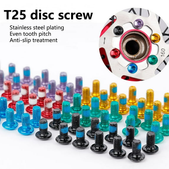 16Pcs M5 x 9mm T25 Torx Head Disc Screw Prevent Loosening Multiple Reliable Durable Chainwheel Screws for Bike
