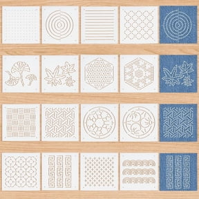 16Pcs Mixed Styles Plastic Sashiko Stencil 5x5inch Dots Lines Grid Plants Embroidery Tool Drawing Line Template for Hand Quilting and Embroidery 0.3mm Thick