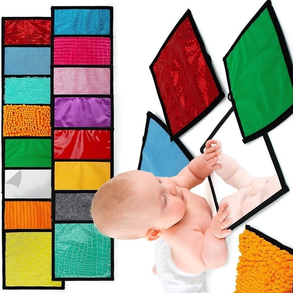 16Pcs Multi Texture Sensory Play Mat For Baby Soft Machine Washable Activity Pad Early Development Haptic Exploration
