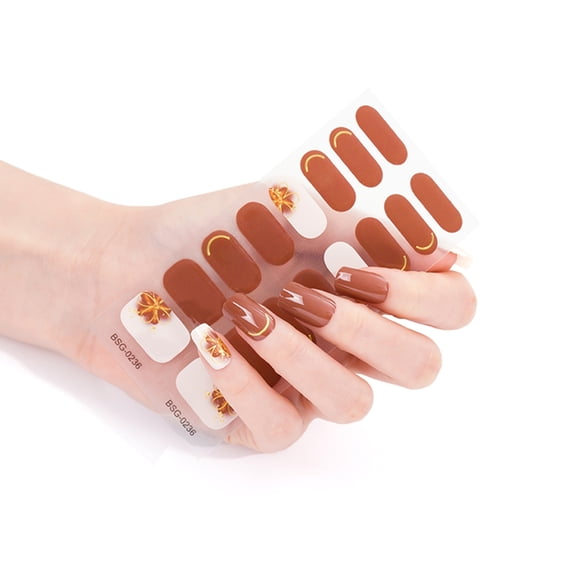 16Pcs Nail Polish Strips Self Adhesive Fingernail Stickers Acrylic Nail Strips