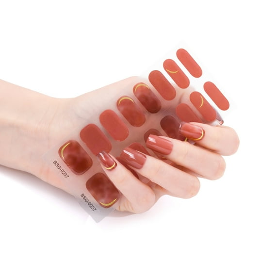 16Pcs Nail Polish Strips Self Adhesive Fingernail Stickers Acrylic Nail Strips