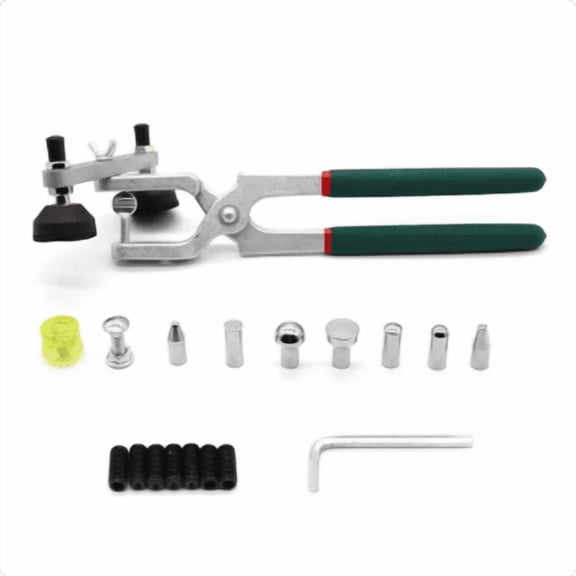 16Pcs Paintless Dent Repair PDR Tool Kit with T-Dent Puller, Suction Cup & Slide Hammer, Auto Body Dent Removal Tools