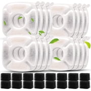 DENZUS Pet Fountain Filters Compatible with 95Oz/2.8L Dog Water Fountain, Cat Water (16 Carbon filters+16 Sponge)