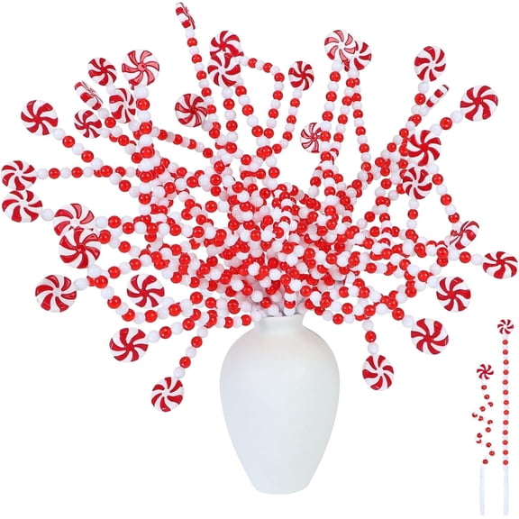 16Pcs Red White Xmas Tree Topper Ornament,11.8In Christmas Candy Cane,Christmas Candy Curly Pick for Winter,Holiday,Home,Office