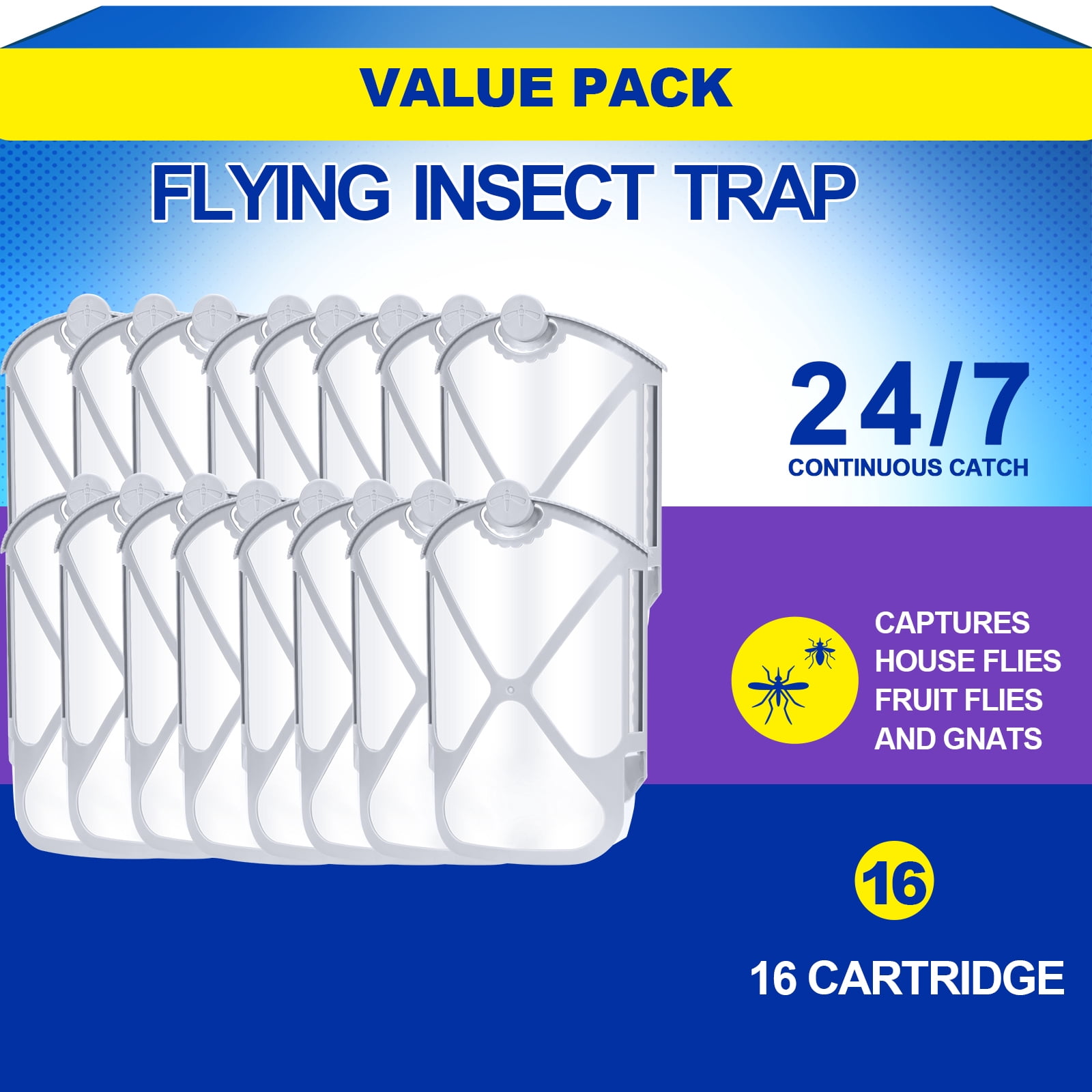 16Pcs Refill Cartridges | Compatible with  Insect Trap Refill - Use in Any Room