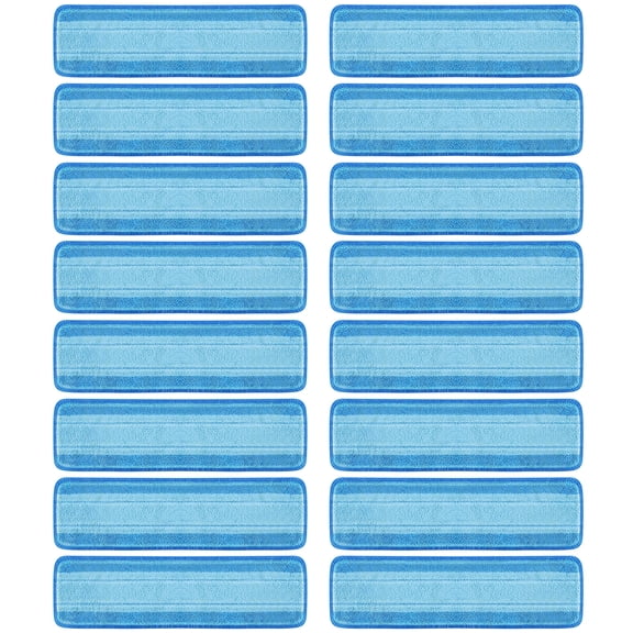 16Pcs Replacement Mop Pads, Microfiber Cleaning Mop Compatible with Bona Mop, Washable & Reusable Mop Refill Pads for Hardwood Floor,18 Inch, Blue