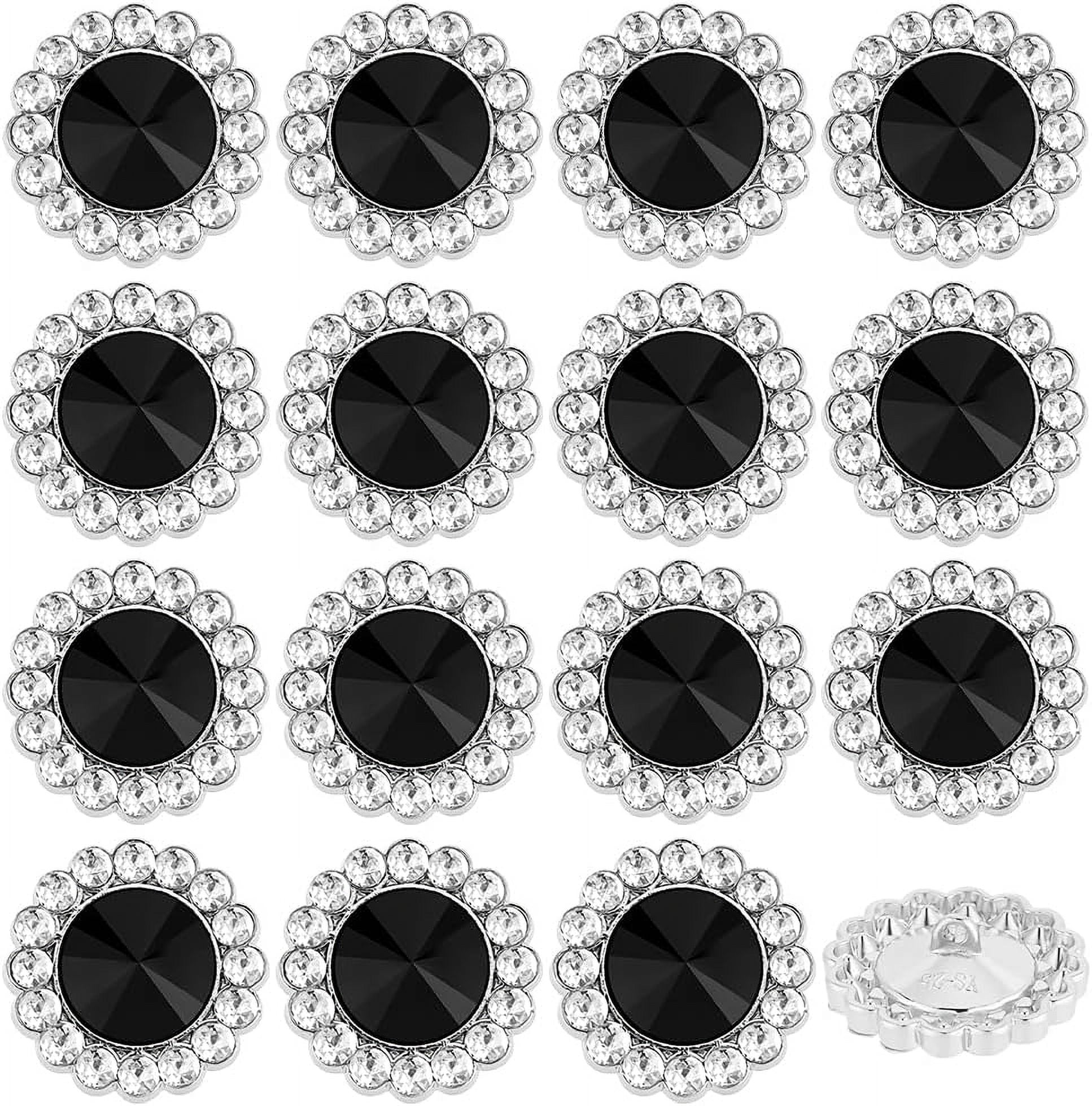 16Pcs Rhinestone Shank Buttons 25mm Sunflower Sew on Clothing Buttons ...