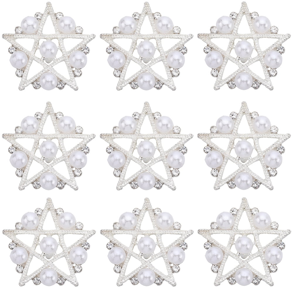 16Pcs Rhinestone Star Buttons Flower&Star Shaped Buttons Silver Alloy Shank Button Replacement Decorative Buttons for Crafts Sweater