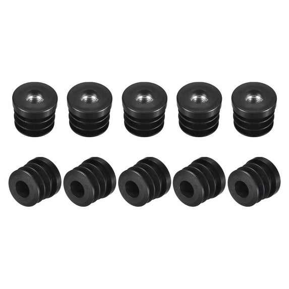 16Pcs Round Black Tube Inserts with M10 Thread, for 30mm/1.18" OD Round Tube