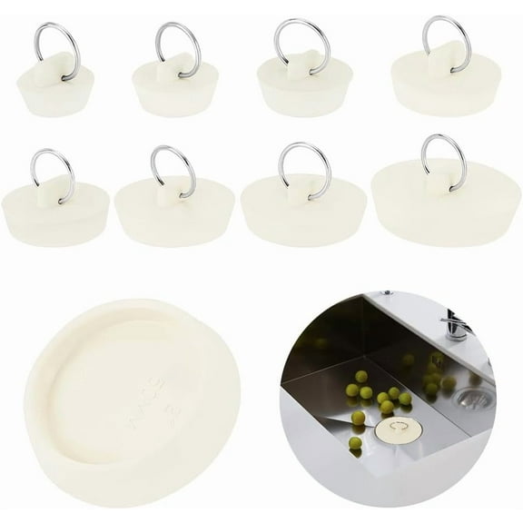 16Pcs Rubber Sink Stopper Laundry Bar Water Stopper Seal with Hanging Ring Kitchen Drain Plug Sink Plug Bathroom Bath Plugs for Shower Faucet Cover Pool Plugs and Caps DIY