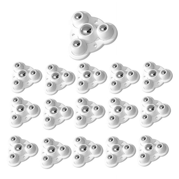 16Pcs Self Adhesive Type Mute Universal Wheel 4 Beads Furniture Casters Wheels 300Kg Stainless Steel Wheel White