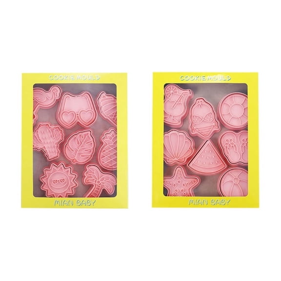 16Pcs/Set DIY Summer Beach Biscuits Molds Cookie Cutters Biscuit Molds Plastic